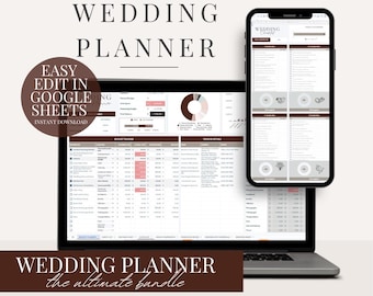Ultimate Wedding Planner Bundle: Budget, Timeline, Guest List Digital Download