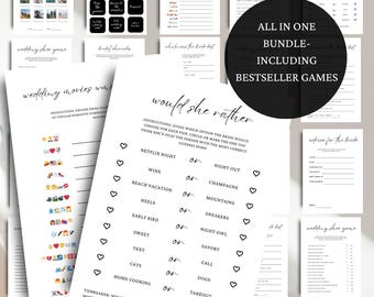 Bridal Shower Games Bundle 10 Printable Editable Games Canva Template
