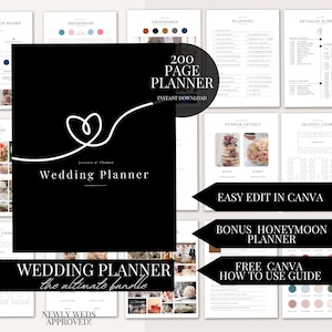The Ultimate 200 Page Wedding Day Binder Template Wedding Day Coordination Wedding Day Information Wedding Itinerary Wedding Planner Canva
