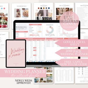Ultimate Wedding Planner Bundle Canva and Google Sheet Digital