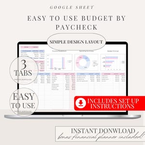 Monthly Budget Spreadsheet  Blush Pink Palette  Simple Annual Budget Personal Finance Easy Google Sheet Financial Planner Budget By Paycheck