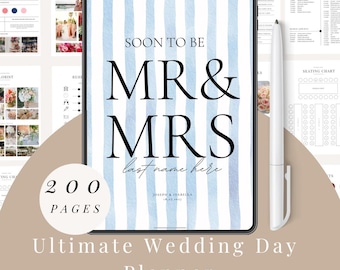 Planificador de bodas Ultimate de 200 páginas, plantilla Canva personalizable, descarga digital