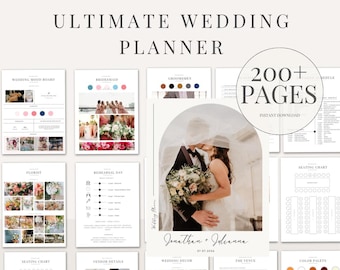Ultimate Wedding Planner Bundle 200 Page Canva Template Digital Download