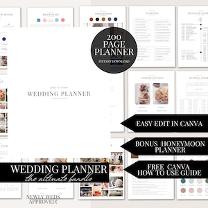 The Ultimate 200 Page Wedding Day Binder Template Wedding Day Coordination Wedding Day Information Wedding Itinerary Wedding Planner Canva