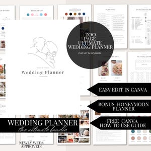 The Ultimate 200 Page Wedding Day Binder Template Wedding Day Coordination Wedding Day Information Wedding Itinerary Wedding Planner Canva