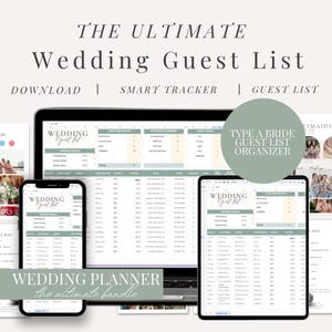 Wedding Guest Tracker Google Sheet Template: RSVP & Invitation List (Digital Download)