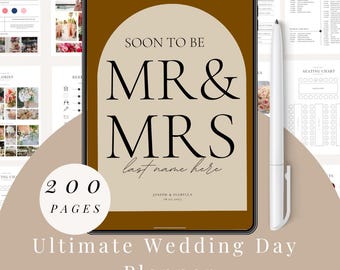 Planificador de bodas Ultimate de 200 páginas, plantilla Canva personalizable, descarga digital