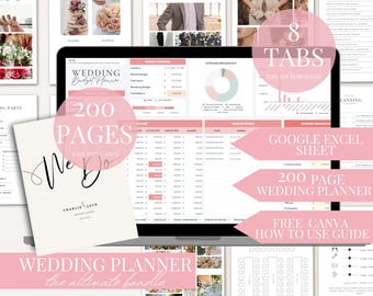Ultieme bruiloftplannerbundel: canva en Google Spreadsheets (digitale download)