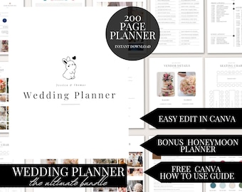 Canva Wedding Planner Template Editable Wedding Planning Book Digital Download