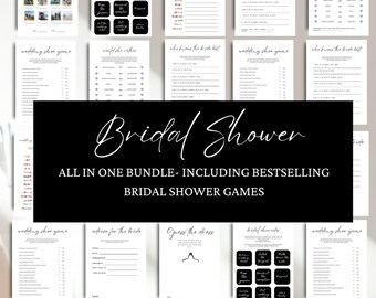 Minimalist Bridal Shower Game Bundle 10 Printable Games Digital Download Editable Canva Template