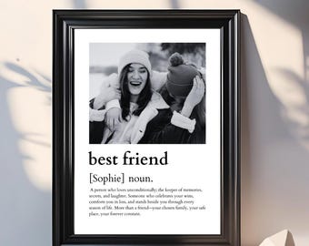 Best Friend Birthday Custom Gift Personalised Birthday Present for Bestie Best Friend Photo Print Birthday Gift for Sister Definition Print