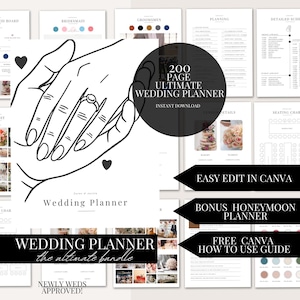 The Ultimate 200 Page Wedding Day Binder Template Wedding Day Coordination Wedding Day Information Wedding Itinerary Wedding Planner Canva