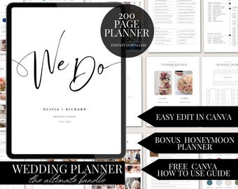 Canva Wedding Planner Template Bundle Editable Planning Book Digital Download