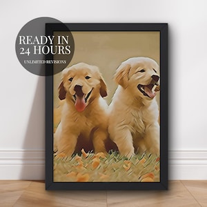 Ritratto di animale domestico personalizzato ad acquerello Illustrazione di animali domestici Regalo per amanti degli animali Regalo di compleanno Regalo commemorativo per animali domestici Ritratto di cane Arte commemorativa personalizzata per cani