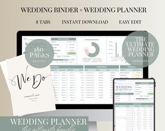 Ultieme bruiloftplannerbundel, digitaal bestand op canva en Google Spreadsheets