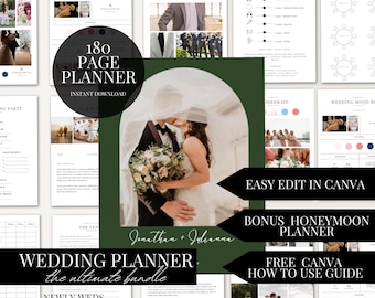 Canva Wedding Planner Template Bundle Editable Wedding Planning Book Digital Download