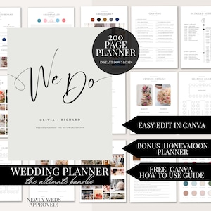 The Ultimate 200 Page Wedding Day Binder Template Wedding Day Coordination Wedding Day Information Wedding Itinerary Wedding Planner Canva