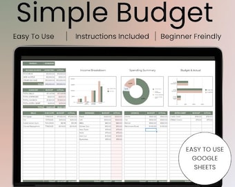 Budget Planner Google Sheet Monthly Budget Spreadsheet Paycheck Budget Template Simple Weekly Financial Planner Beginners Biweekly Budgeting