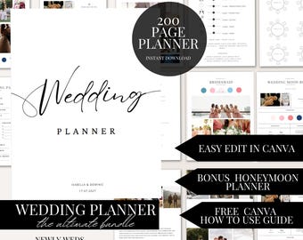 Canva Wedding Planner Template Bundle: Editable Planning Book (Digital Download)