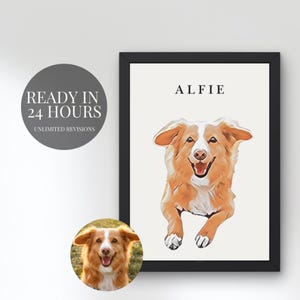 Ritratto di animale domestico personalizzato ad acquerello, arte commemorativa personalizzata per cani, dipinto a mano di animali domestici da foto, regalo ricordo per animali domestici, arte ad acquerello per animali domestici