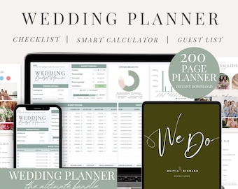 Ultimative Hochzeitsplaner Bundle Canva und Google Sheets Digital Download