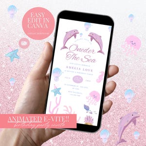 Oneder the Sea Birthday Invitation Printable Under the Sea Editable Template 1st Birthday Invite Ocean Animals Girls Under the Sea Invite