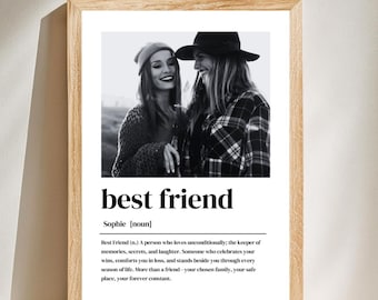 Best Friend Birthday Custom Gift Personalised Birthday Present for Bestie Best Friend Photo Print Birthday Gift for Sister Definition Print