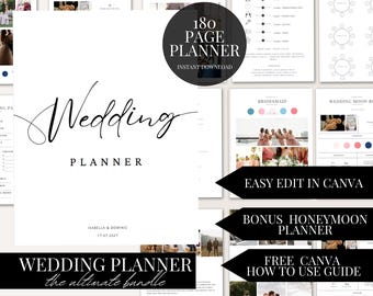 The Ultimate 180 Page Wedding Day Binder Template Wedding Day Coordination Wedding Day Information Wedding Itinerary Wedding Planner Canva