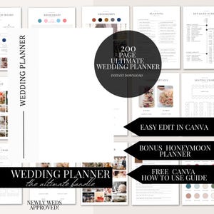 The Ultimate 200 Page Wedding Day Binder Template Wedding Day Coordination Wedding Day Information Wedding Itinerary Wedding Planner Canva