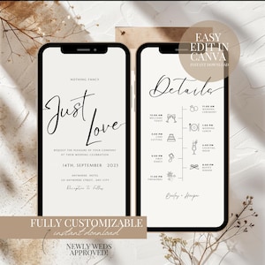 Nothing Fancy Just Love Invitation Elopement Reception Invite Minimalist Elopement Announcement Card Modern Reception Invite Wedding Edit