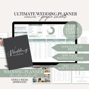Ultimate Wedding Planner Bundle Canva and Google Sheet Digital Download