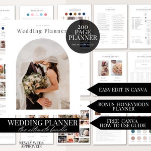 The Ultimate 200 Page Wedding Day Binder Template Wedding Day Coordination Wedding Day Information Wedding Itinerary Wedding Planner Canva