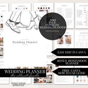 The Ultimate 200 Page Wedding Day Binder Template Wedding Day Coordination Wedding Day Information Wedding Itinerary Wedding Planner Canva
