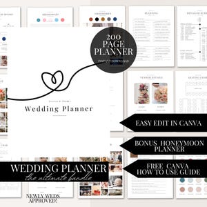 The Ultimate 200 Page Wedding Day Binder Template Wedding Day Coordination Wedding Day Information Wedding Itinerary Wedding Planner Canva