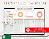 50 30 20 Budget Planner Google Sheets Finance Tracker Digital Download