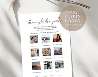Through The Years Photo Game How Old Were They Game Minimalist Bridal Shower Game Couple Shower Game Bridal Shower Fame Ideas Photo Game