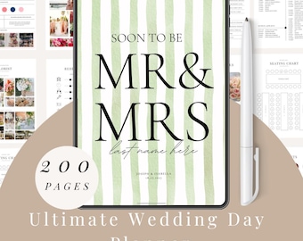 Planificador de bodas Ultimate de 200 páginas, plantilla Canva personalizable, descarga digital