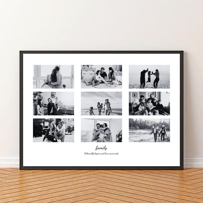 Personalized Family Photo Collage Print, Custom Anniversary Gift ...