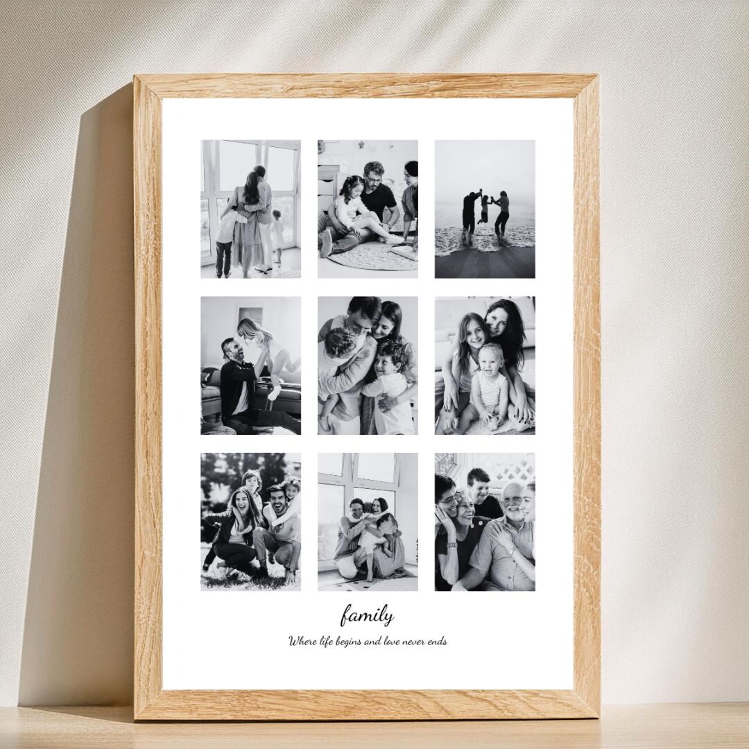 Personalized Family Photo Collage Print, Custom Anniversary Gift ...