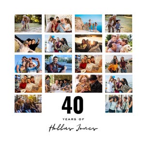 40th Birthday Photo Collage Personalized 40th Birthday Photo Collage Family Gift Number Collage Gift for Him Gift for Her 40 Collage Gift