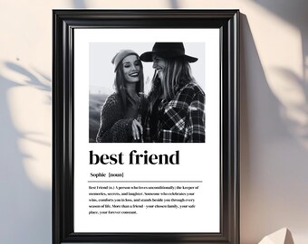 Best Friend Birthday Custom Gift Personalised Birthday Present for Bestie Best Friend Photo Print Birthday Gift for Sister Definition Print