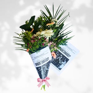 Bridesmaid Proposal Newspaper Flower Bouquet Printable Newspaper Bridesmaid Gift Maid of Honor Proposal Card Will You Be My Bridesmaid Wrap