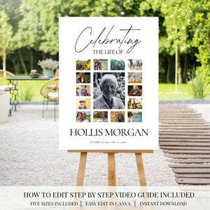 Funeral Memorial Sign Celebration of Life In Loving Memory Sign Funeral Welcome Sign Memorial Sign Editable Template Printable Sign