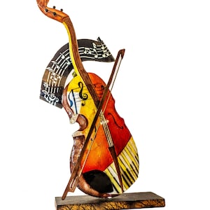 Abstract Violin Art Sculpture – Musical Home Décor