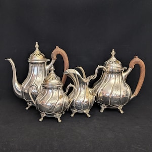 Vintage 4-delat silverpläterat teset – Shabby Chic Decor