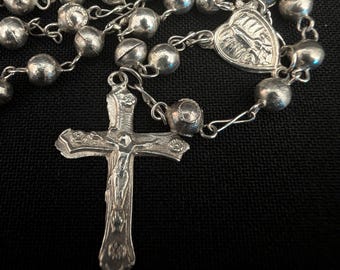 Rosario portugués vintage de plata 835