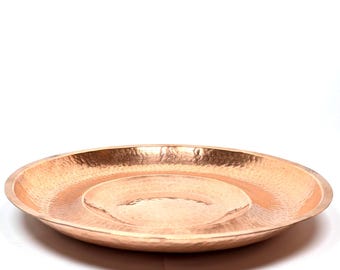 Vintage Hand Forged Copper Dish with Brass Legs