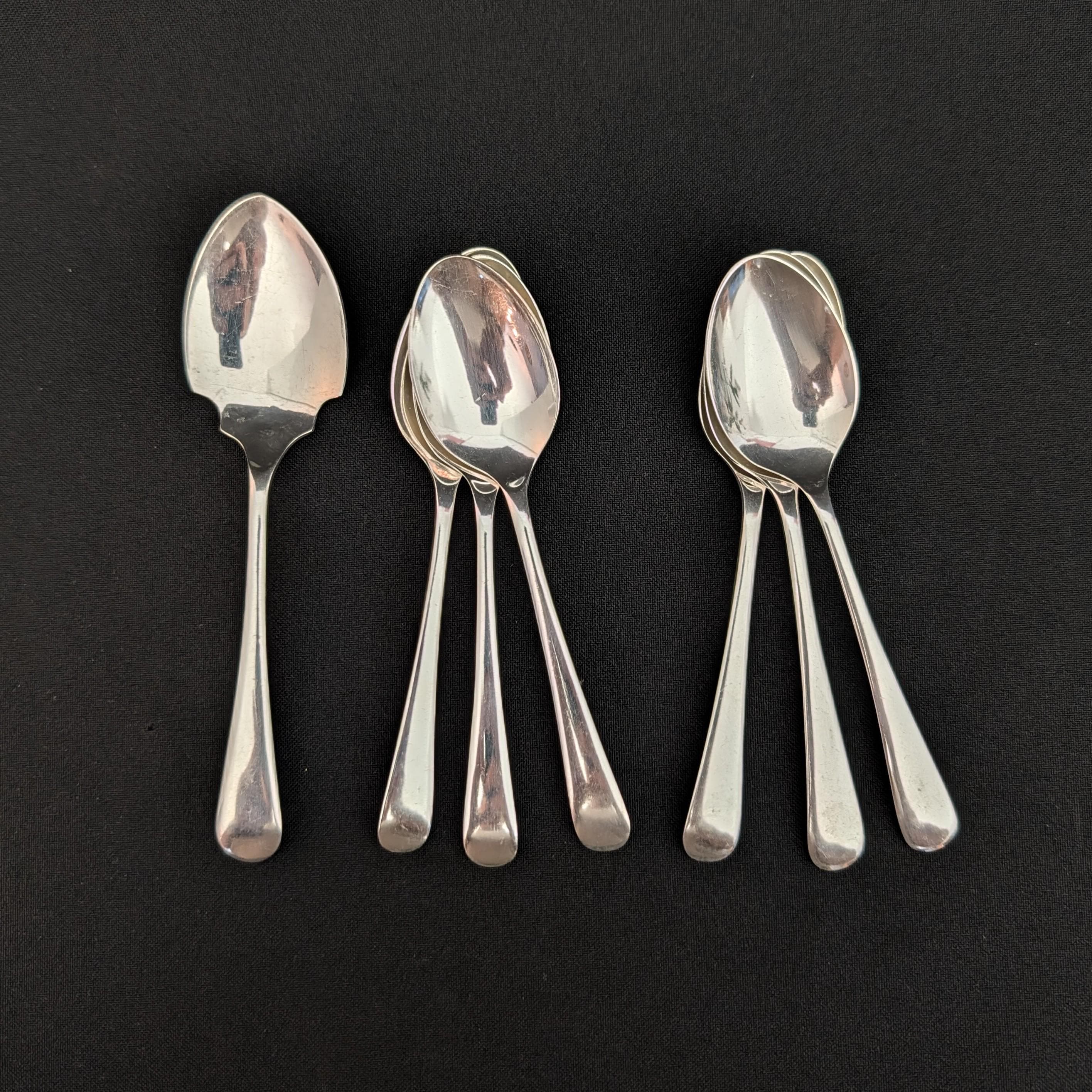 Lot De Cuillères à Glace Butler EPNS - Métal Argenté, Angleterre - Occasion
