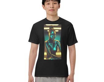 Camiseta negra oscura de piel