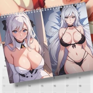 2025 Anime Calendar with Sexy Waifu Art - Ecchi Manga Style Wall Calendar - Cute Anime Girls for Anime Lovers,Hentai,Nude Girl, NSFW